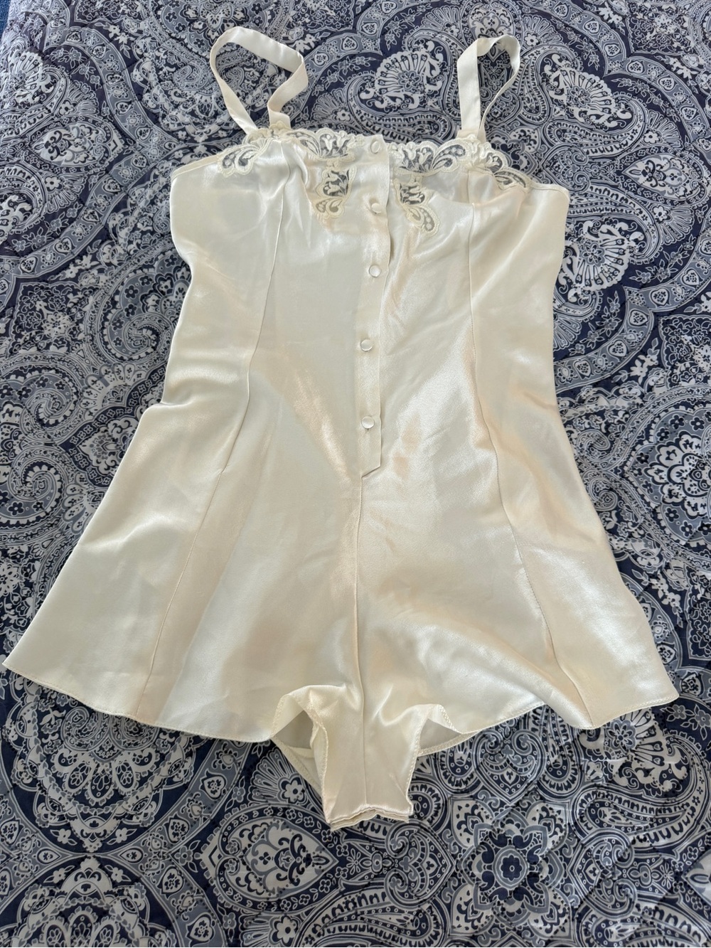 Vintage Paris-made Adora Lingerie Romper in size 38/40